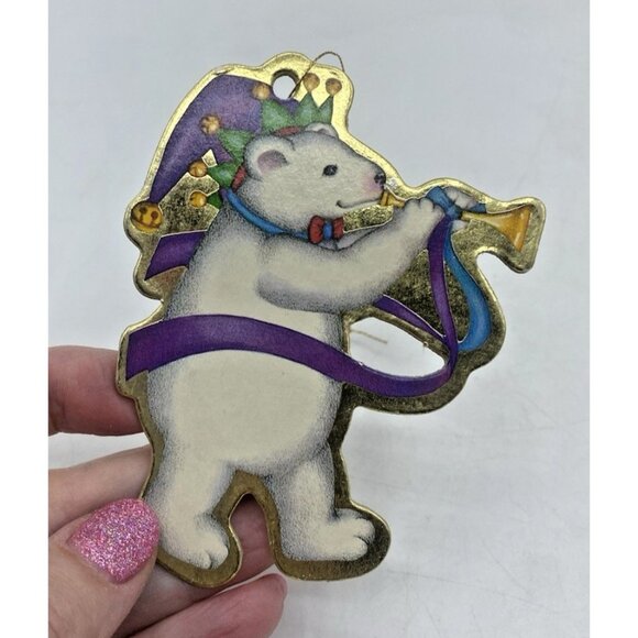 Vintage Christmas Ornament Lot 5 Victorian Teddy Bear Nativity Kitty Polar Bear - Picture 11 of 11